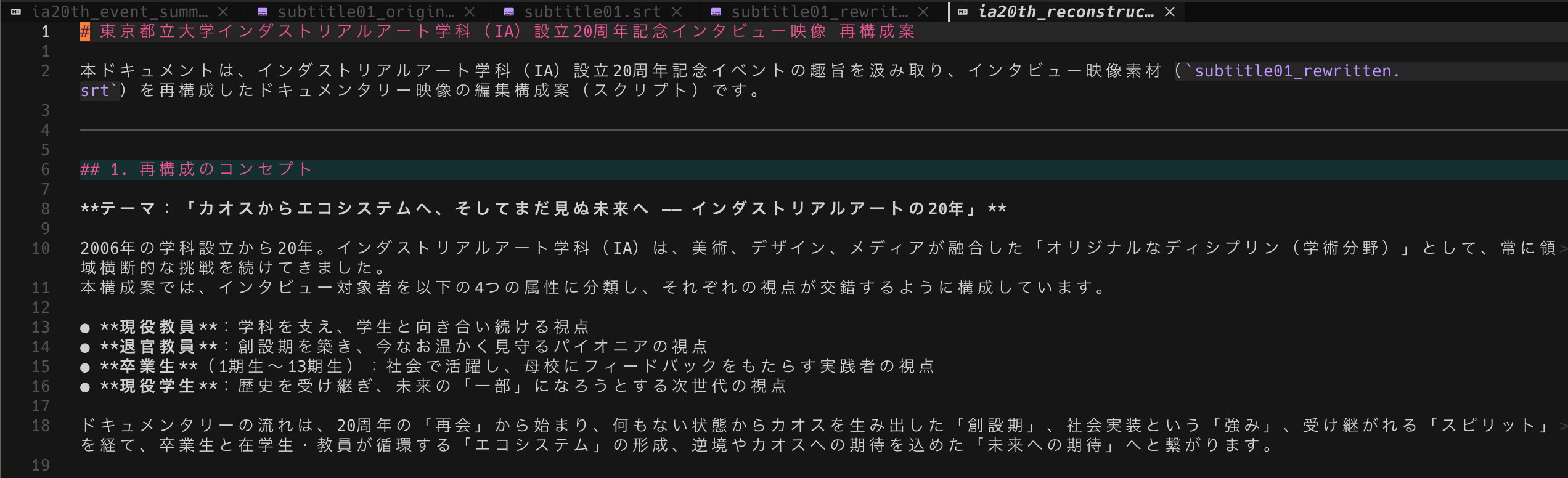 AIが提案した構成プロット